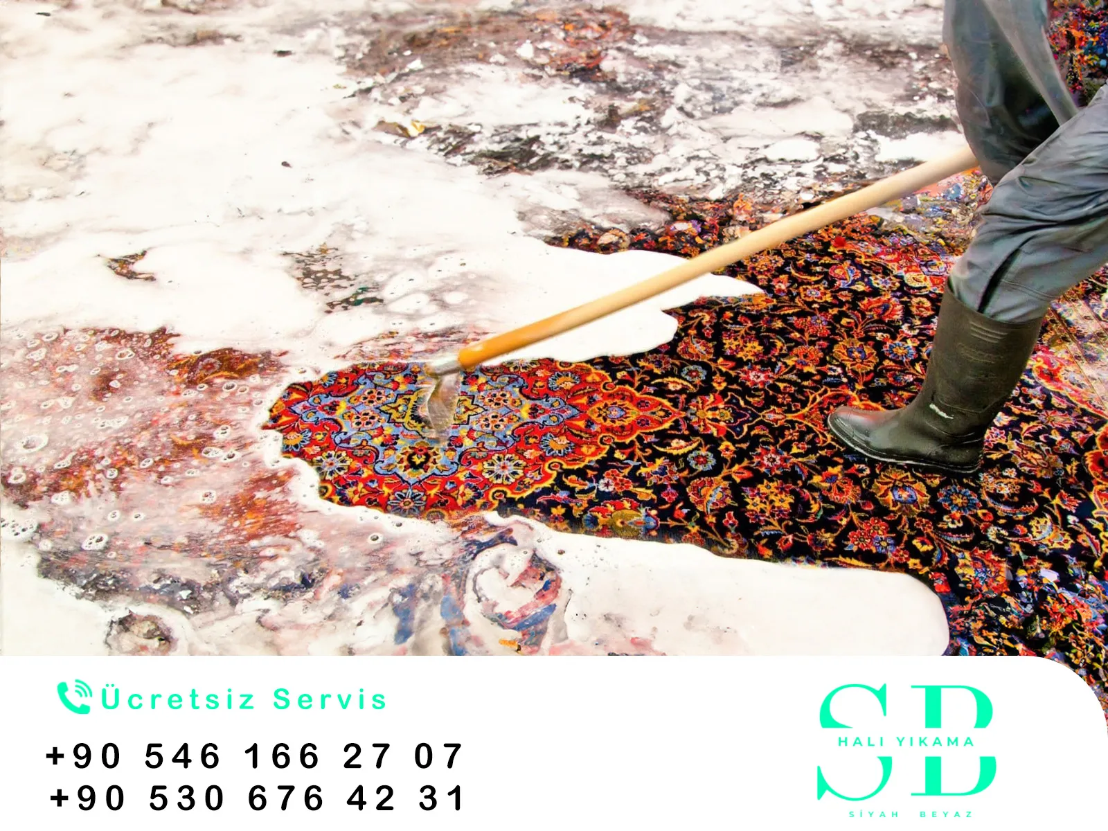 Fatih Siyah Beyaz Halı Kilim Yolluk Yıkama
